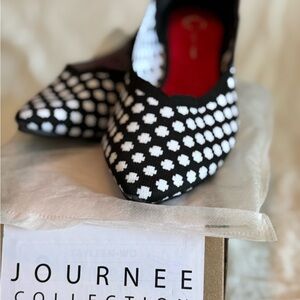 Journee Collection Black and White Polka Dot Flats